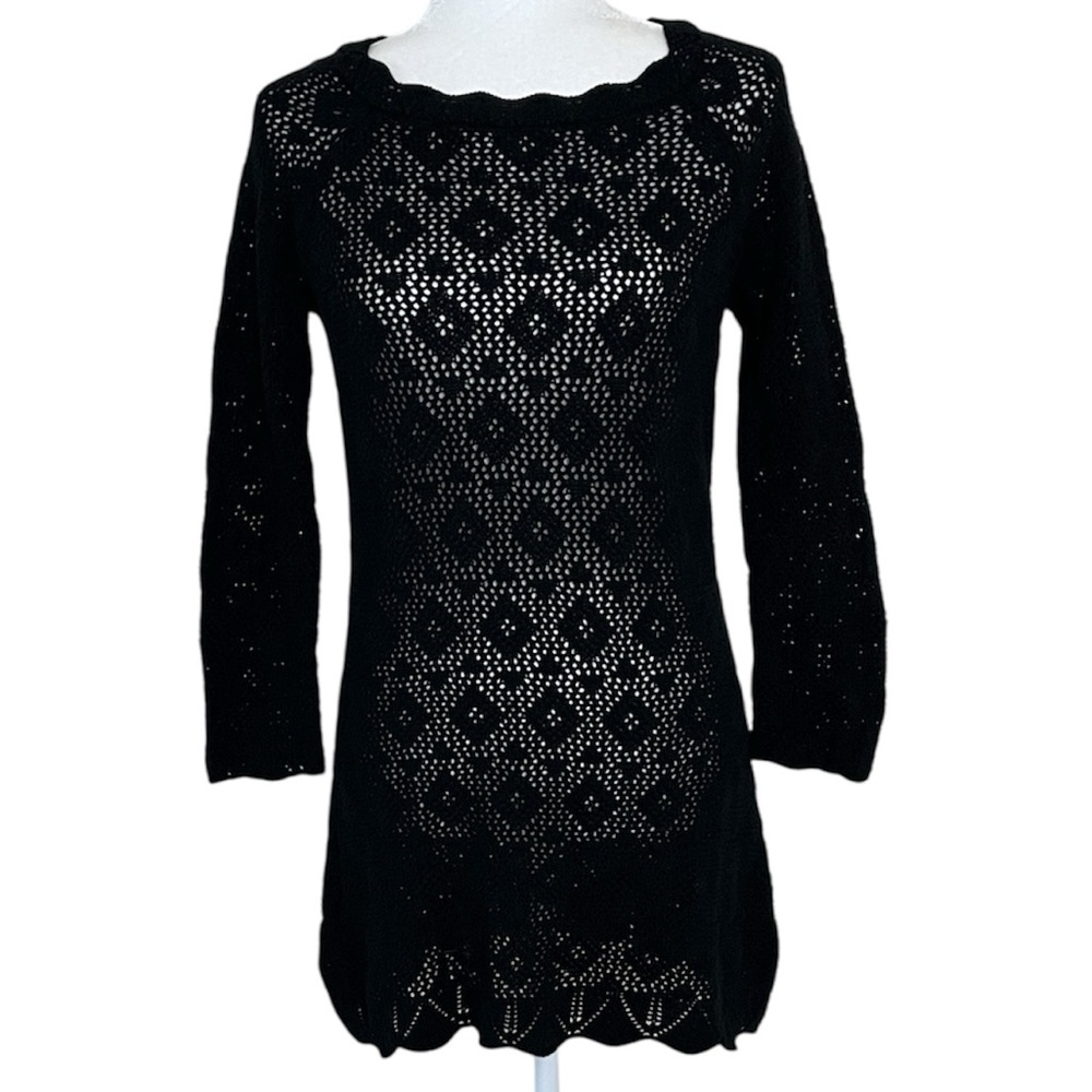 J. McLaughlin Cotton Crochet Knit Beach Minidress Swim Coverup Sz S